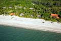 Beach Resort at Tropical Island Paradise Aerial View