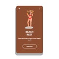 Beach Rest Girl Summer Relaxation Vacation Vector