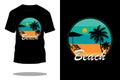 Beach retro silhouette t shirt design