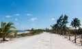 Beach road in Mahahual, Mexico Royalty Free Stock Photo