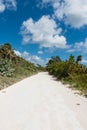 Beach road in Mahahual, Mexico Royalty Free Stock Photo