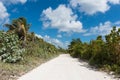 Beach road in Mahahual, Mexico Royalty Free Stock Photo