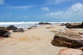 Slabs of beach rock on Cable Beach, Broome, Western Australia.