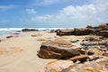 Colorful slabs of beach rock on Cable Beach, Broome, Western Australia.