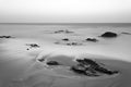 Timeless Beach With Rocks Long Exposure Royalty Free Stock Photo