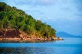 Beach rocks sea palms island Royalty Free Stock Photo