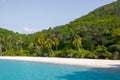 Beach rocks sea palms island Royalty Free Stock Photo