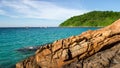 Beach rocks sea palms island Royalty Free Stock Photo