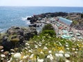 Beach on the rocks to Talamone in Toscana, Italy. Royalty Free Stock Photo