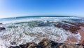 Beach Rocky Coastline Blue Ocean Horizon Royalty Free Stock Photo