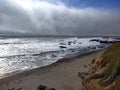 Beach rocky  shore sandy Royalty Free Stock Photo