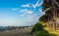 Beach of Roseto degli Abruzzi, Abruzzo, Italy. Roseto degli Abruzzi is also known as the `Lido delle Rose` because of the great Royalty Free Stock Photo