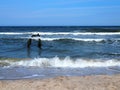 Beach Rough Sea Waves, Poland Royalty Free Stock Photo