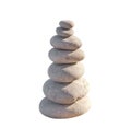 Beach round pebble stone set balance arrangement like zen symbol Royalty Free Stock Photo