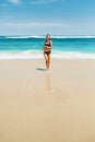 Beach Run. Fitness Woman In Bikini Running In Summer Royalty Free Stock Photo