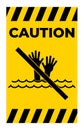 Beach Safety Sign Caution - Drowning Hazard Royalty Free Stock Photo