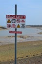 Beach safety sign. Royalty Free Stock Photo