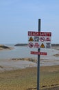 Beach safety sign. Royalty Free Stock Photo