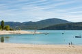 Beach of the Sainte Croix lake, Verdon natural regional park, France Royalty Free Stock Photo