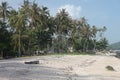 A beach with sand and palms in Samui island in Thailand Royalty Free Stock Photo