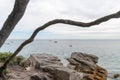 Beach sand rocks of island of Noirmoutier in Vendee France Royalty Free Stock Photo