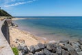 Beach sand and rocks of the island of Noirmoutier in Vendee in Pays de la Loire France Royalty Free Stock Photo