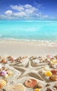 Beach sand starfish print caribbean tropical sea Royalty Free Stock Photo