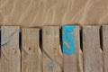 Beach sand texture with wood aged stripes Royalty Free Stock Photo