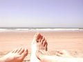 Beach sand toes Royalty Free Stock Photo