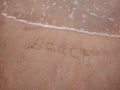 Beach in the Sand With Water Coming on Shore Background