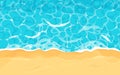 Beach with sand water ripple surface with sunlight reflections in cartoon style, game texture top view. Beach, ocean Royalty Free Stock Photo