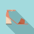 Beach sandal icon flat vector. Woman slipper