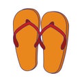 Beach sandals icon, colorful design