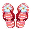 1332 sea, beach sandals, isolate on a white background, vector illustration Royalty Free Stock Photo