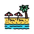 beach sandy resort color icon vector illustration Royalty Free Stock Photo