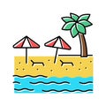 beach sandy resort color icon vector illustration Royalty Free Stock Photo