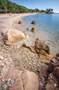 Beach at Santa Maria Navarrese, Sardinia Royalty Free Stock Photo