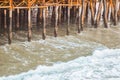 Beach Santa Monica pier at sunset, Los Angeles Royalty Free Stock Photo