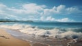 Realistic 4k Beach Scene With Hyper-detailed Waves And Sky