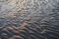 Beach scene with sand ripples Royalty Free Stock Photo