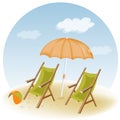 Beach scene. Summer holiday poster Royalty Free Stock Photo