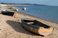 Some rowing boats on the beach near Poole Harbour in the United Kingdom Royalty Free Stock Photo