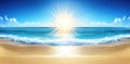 Beach Scenery captures Ocean Waves And Summer Sun With a Dream Vacation Concept Royalty Free Stock Photo
