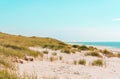 Beach scenery on a sunny day on Sylt island, Germany Royalty Free Stock Photo