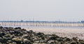 Beach scenery of Tholen, the popular and historical weather fishery in the oosterschelde, Bergse diepsluis, Zeeland, The