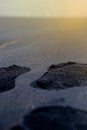 Beach screen footprints Royalty Free Stock Photo