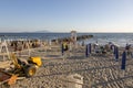 Beach by the sea in the city of Castel Volturno in Italy