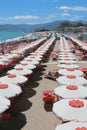 Beach on sea coast. Savona, Liguria, Italy