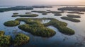 Islands surrounded by lake Royalty Free Stock Photo