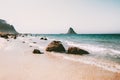 Beach sea landscape in Norway empty sandy seaside view